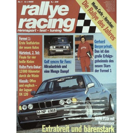 Rallye Racing Magazin 1 / 6 Januar 1988 - BMW 735i mit Kompressor