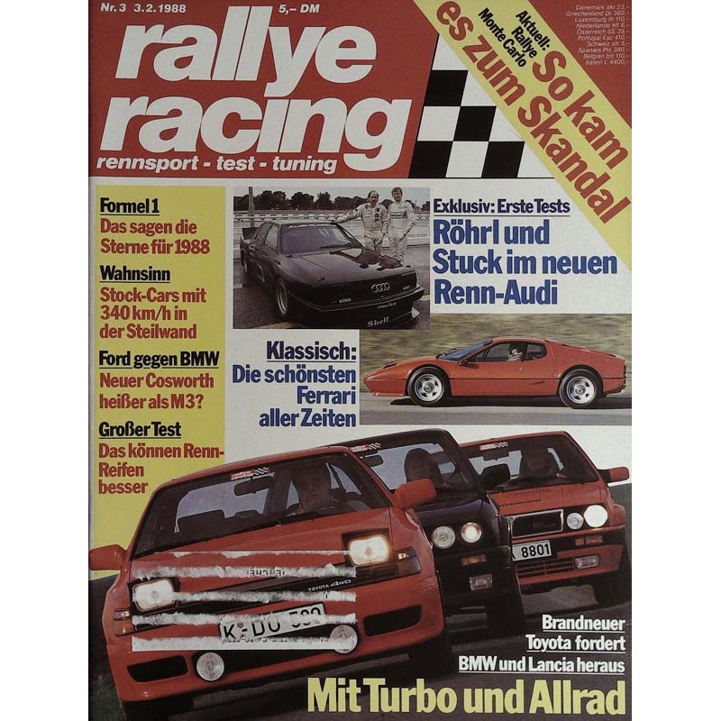 Rallye Racing Magazin 3 / 3 Februar 1988 - Mit Turbo und Allrad