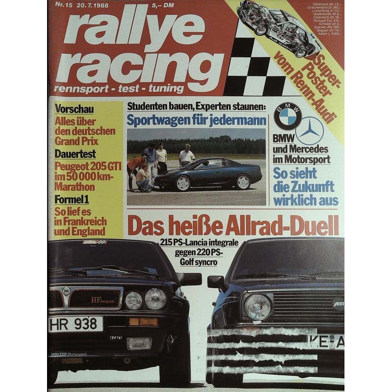 Rallye Racing Magazin 15 / 20 Juli 1988 - Das heiße Allrad Duell