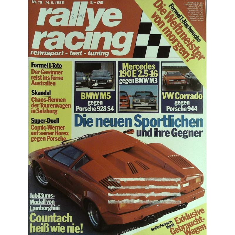 Rallye Racing Magazin 19 / 14 September 1988 - Lamborghini Countach