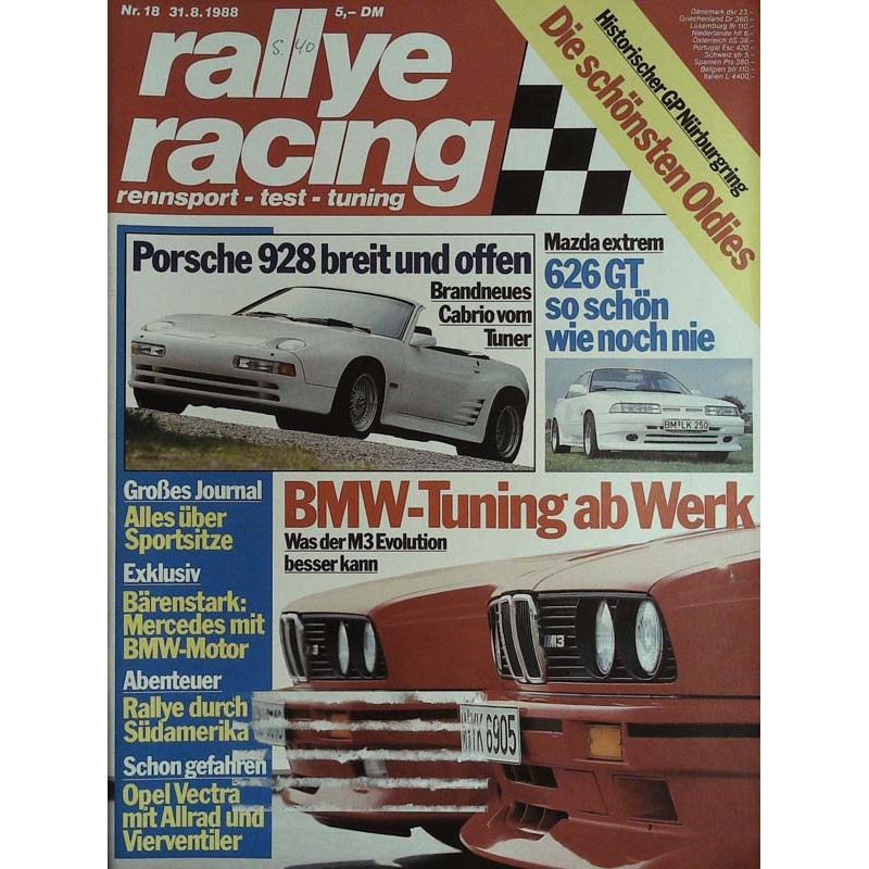 Rallye Racing Magazin 18 / 31 August 1988 - BMW Tuning ab Werk