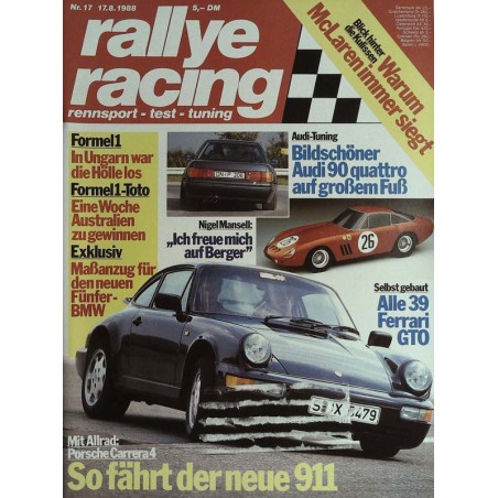 Rallye Racing Magazin 17 / 17 August 1988 - Porsche Carrera 4