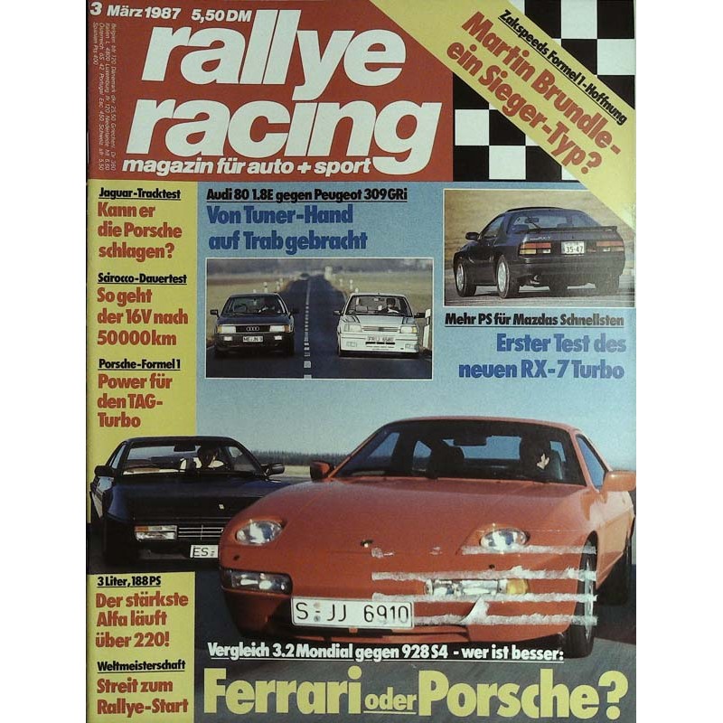 Rallye Racing Magazin 3 / März 1987 - Ferrari oder Porsche?