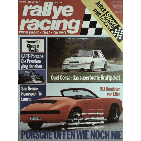 Rallye Racing Magazin 22 / 28 Oktober 1987 - Porsche 911 Roadster