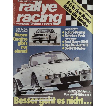 Rallye Racing Magazin 5 / Mai 1983 - Porsche 939 Rinspeed