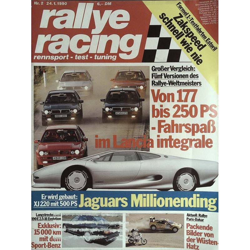 Rallye Racing Magazin 2 / 24 Januar 1990 - Jaguar XJ 220