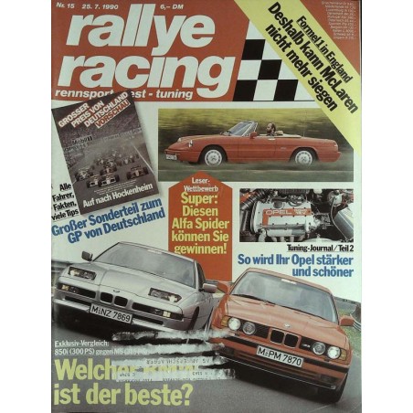 Rallye Racing Magazin 15 / 25 Juli 1990 - BMW Vergleich