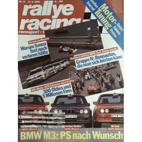 Rallye Racing Magazin 12 / 13 Juni 1990 - BMW M3 nach Maß