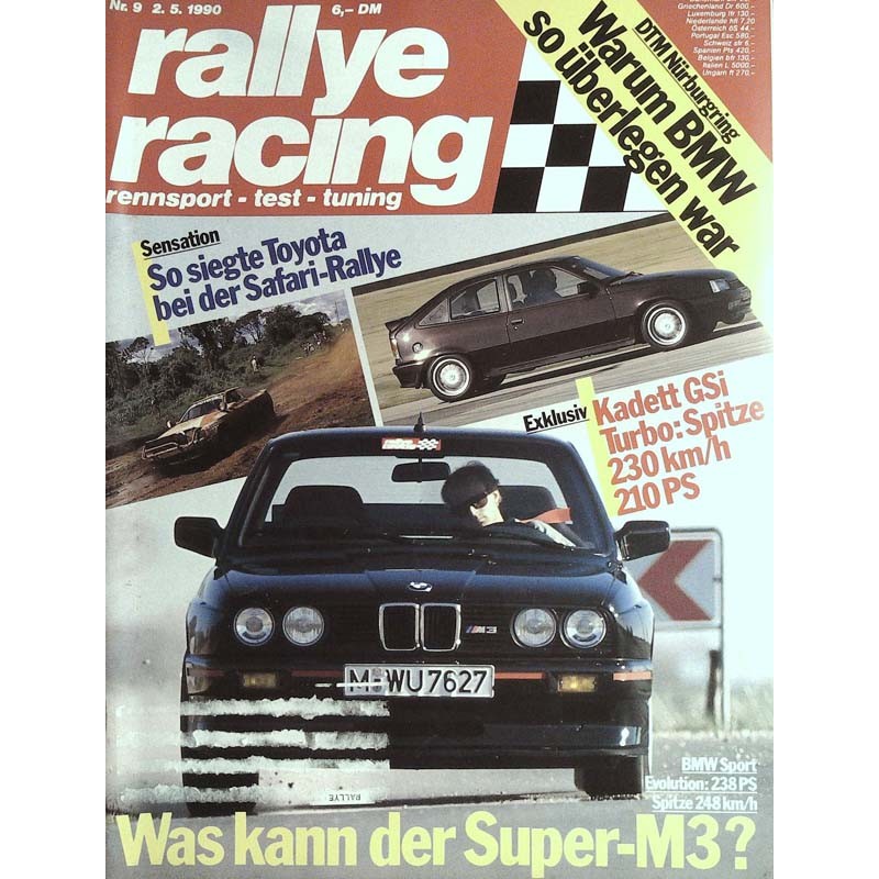 Rallye Racing Magazin 9 / 2 Mai 1990 - BMW Sport M3