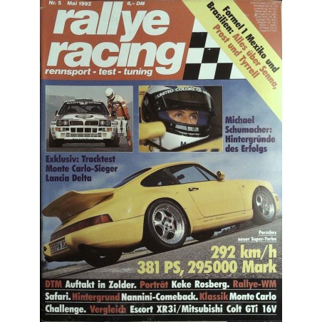 Rallye Racing Magazin 5 / Mai 1992 - Porsches neuer Super Turbo