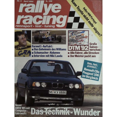 Rallye Racing Magazin 4 / April 1992 - Neuer BMW M5