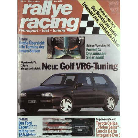 Rallye Racing Magazin 3 / März 1992 - Golf VR6 Tuning