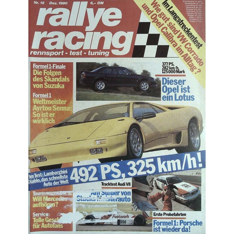 Rallye Racing Magazin 12 / Dezember 1990 - Lamborghini Diablo