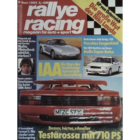 Rallye Racing Magazin 9 / September 1985 - Ferrari Testarossa