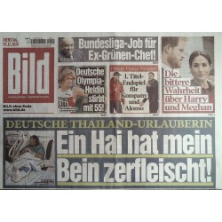 Bild Zeitung Dienstag, 3 Dezember 2024 - Bein vom Hai zerfleischt