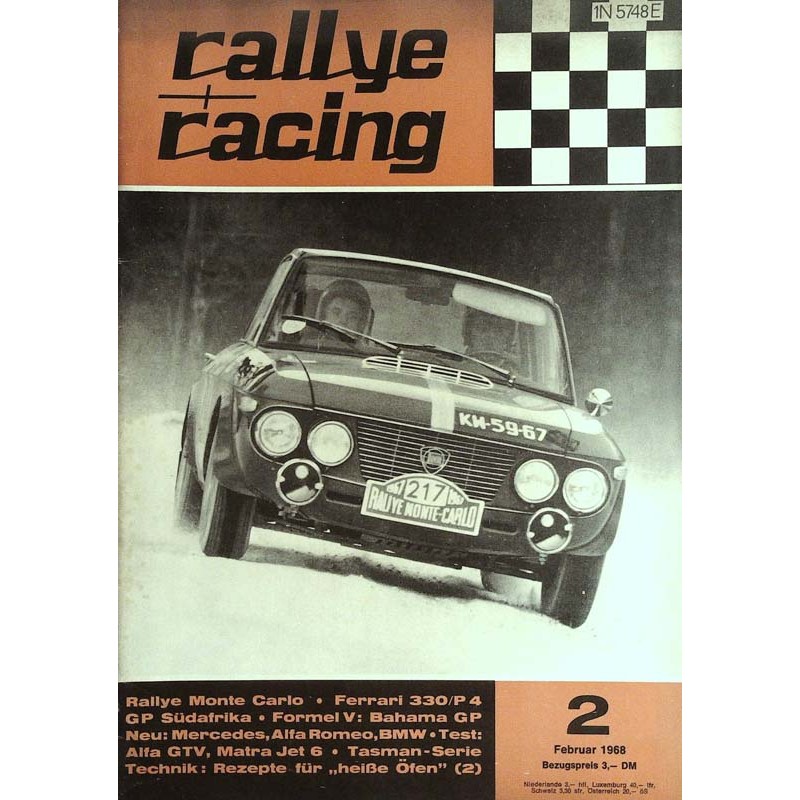 Rallye Racing Magazin 2 / Februar 1968 - Cella auf Lancia HF