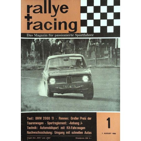 Rallye Racing Magazin 1 / August 1966 - Erstausgabe BMW 2000 TI