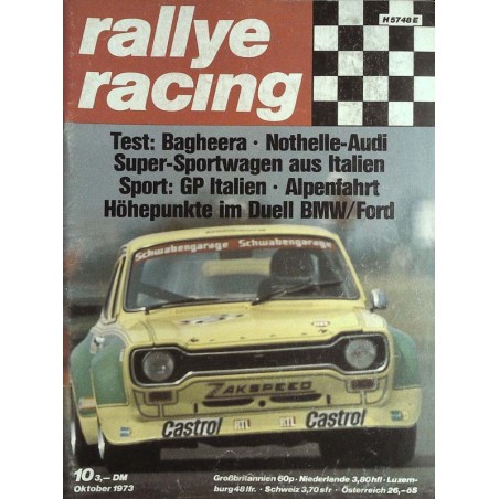 Rallye Racing Magazin 10 / Oktober 1973 - Zakspeed Escort