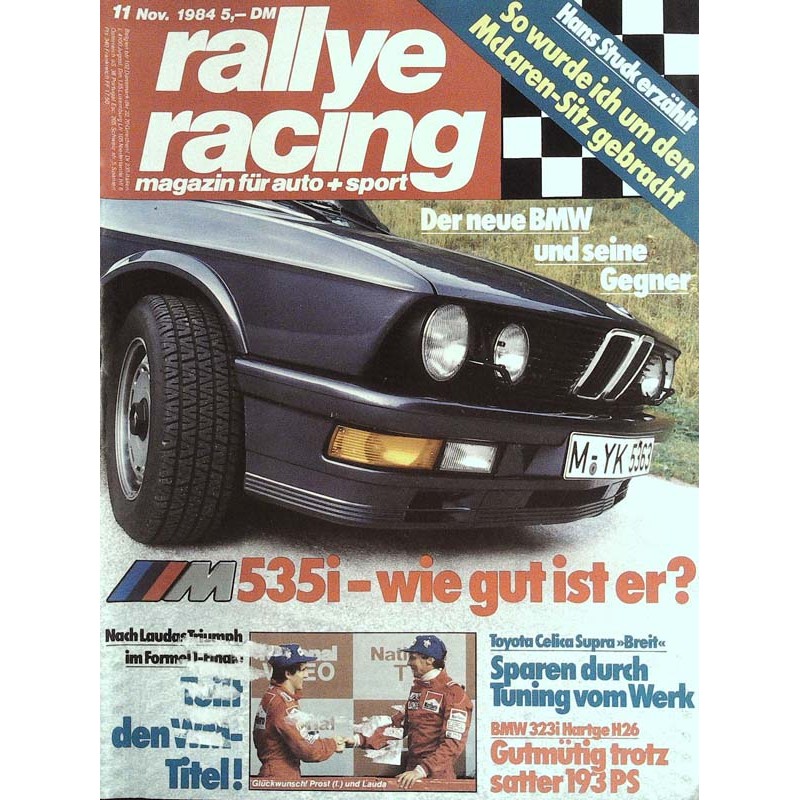 Rallye Racing Magazin 11 / November 1984 - Der neue BMW 535i