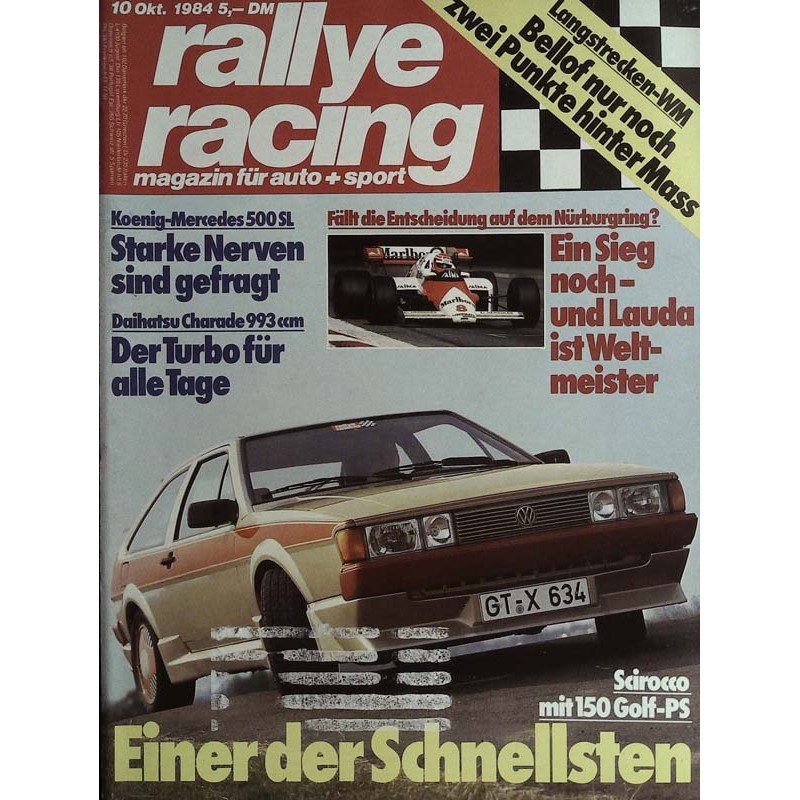 Rallye Racing Magazin 10 / Oktober 1984 - VW Scirocco