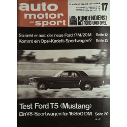 auto motor & sport Heft 17 / 22 August 1964 - Test Ford T5