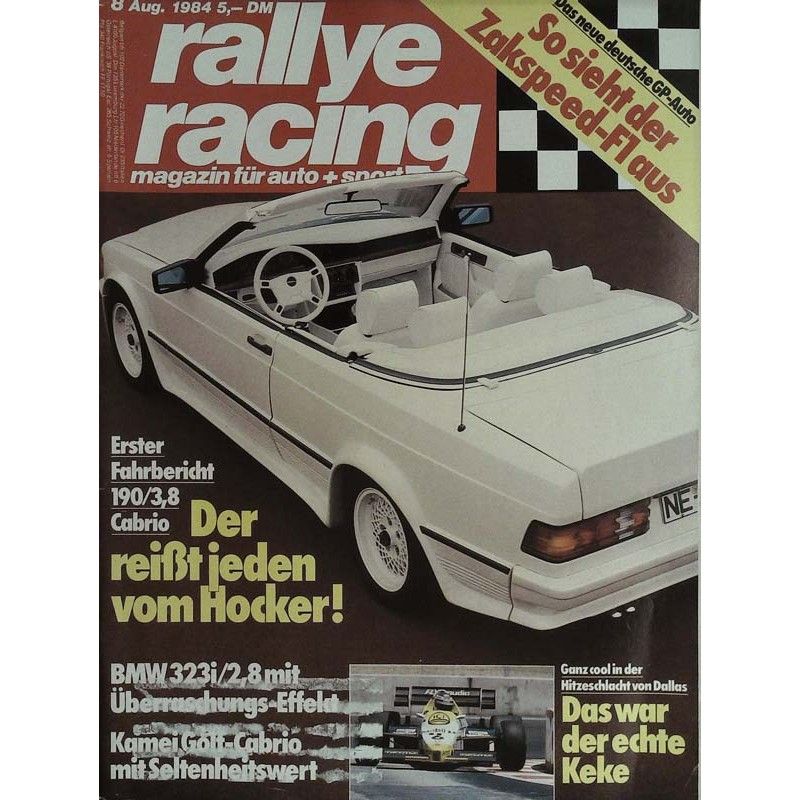 Rallye Racing Magazin 8 / August 1984 - Mercedes 190/3,8 Cabrio