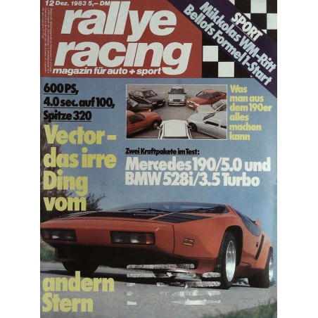 Rallye Racing Magazin 12 / Dezember 1983 - Vector W2 Twin Turbo