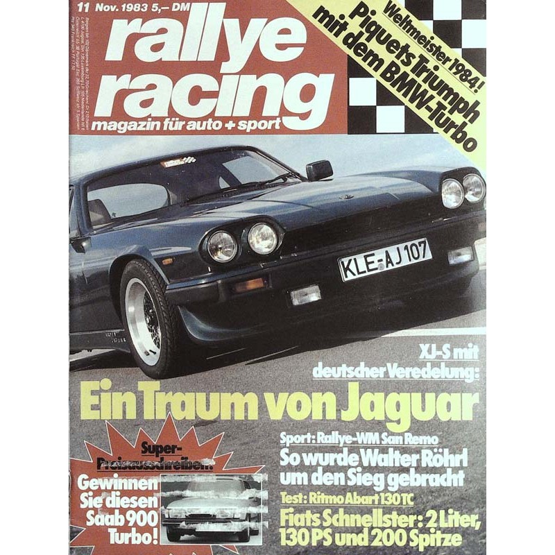 Rallye Racing Magazin 11 / November 1983 - Jaguar XJ-S