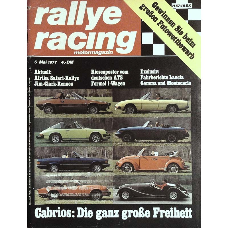 Rallye Racing Magazin 5 / Mai 1977 - Cabrios große Freiheit