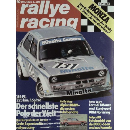 Rallye Racing Magazin 10 / Oktober 1978 - VW Polo mit 156 PS