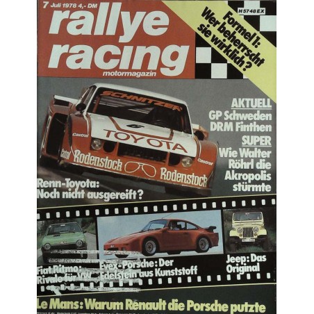 Rallye Racing Magazin 7 / Juli 1978 - Renn Toyota