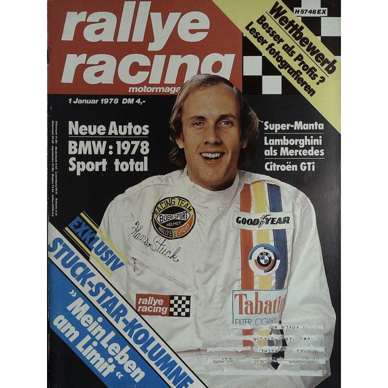 Rallye Racing Magazin 1 / Januar 1978 - Hans Stuck Kolumne