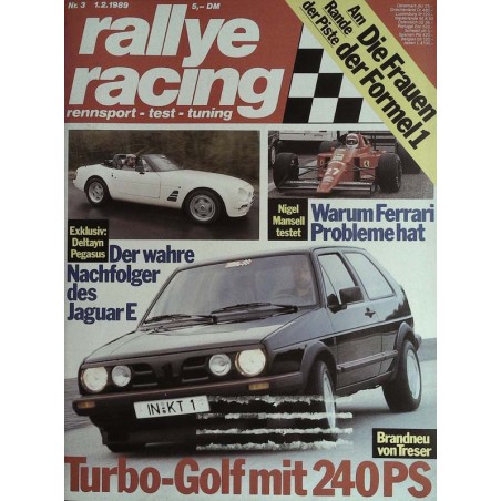 Rallye Racing Magazin 3 / 1 Februar 1989 - Turbo Golf mit 240 PS