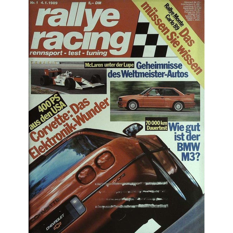 Rallye Racing Magazin 1 / 4 Januar 1989 - Corvette Wunder