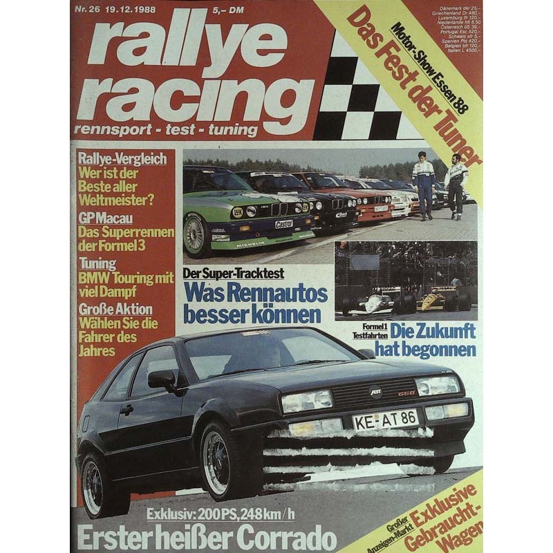 Rallye Racing Magazin 26 / 19 Dezember 1988 - VW Corrado