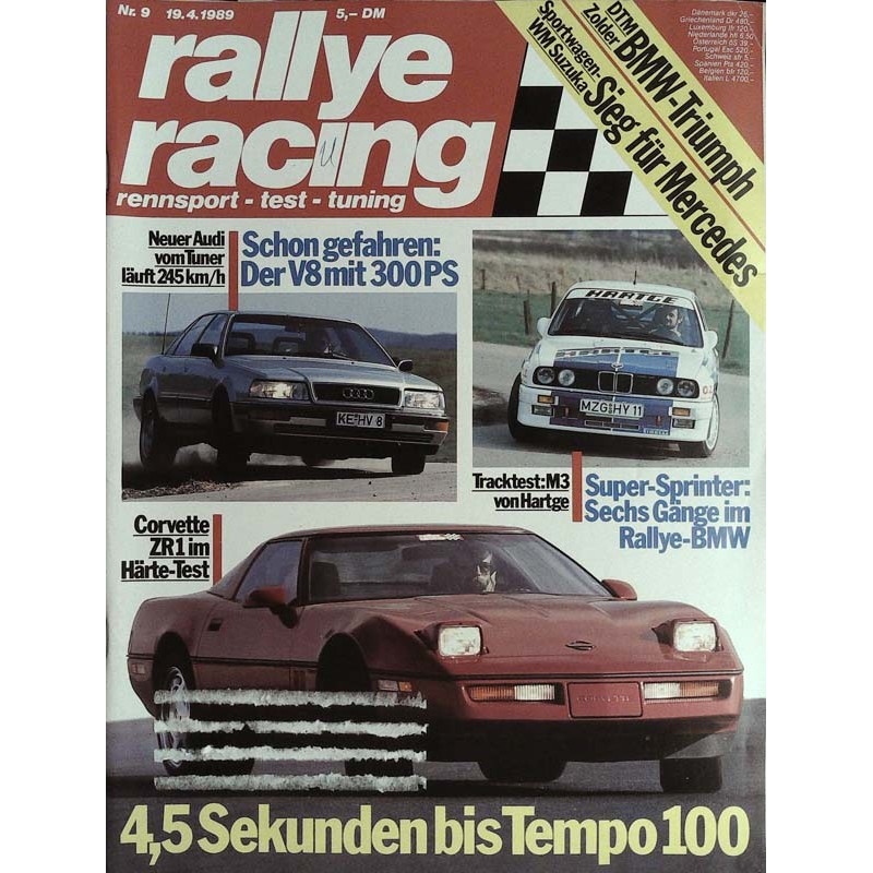 Rallye Racing Magazin 9 / 19 April 1989 - Corvette ZR1