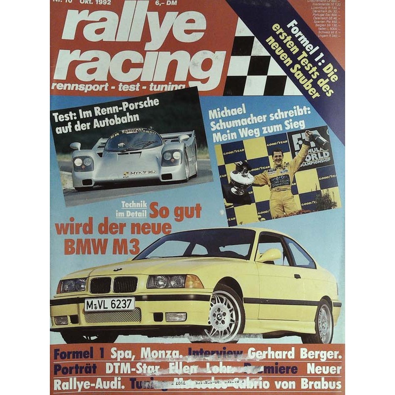 Rallye Racing Magazin 10 / Oktober 1992 - BMW M3