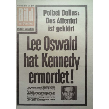 Bild Zeitung Sonntag, 24 November 1963 - Täter Lee Oswald