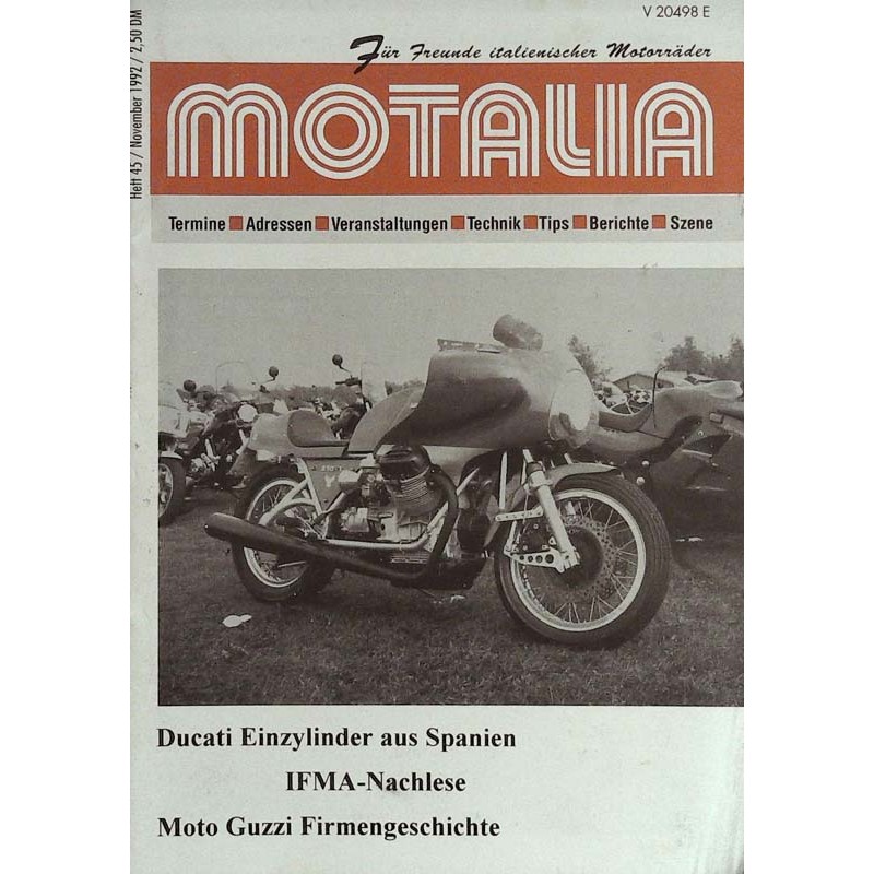 Motalia Heft 45 / November 1992 - Ducati Einzylinder