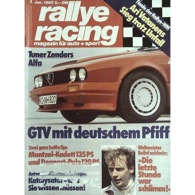 Rallye Racing Magazin 1 / Januar 1985 - Tuner Zenders Alfa