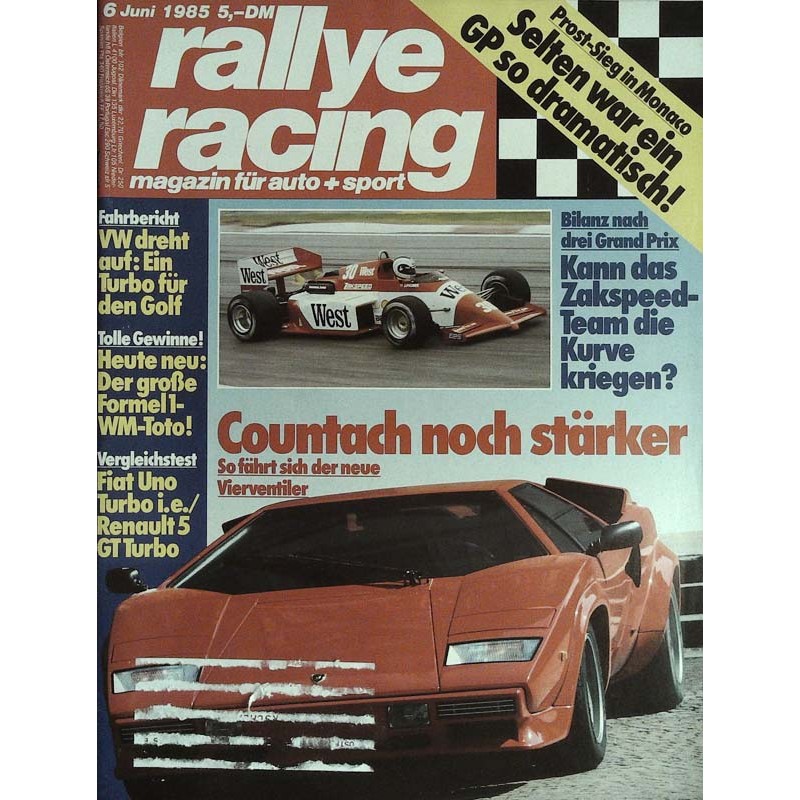 Rallye Racing Magazin 6 / Juni 1985 - Countach noch stärker