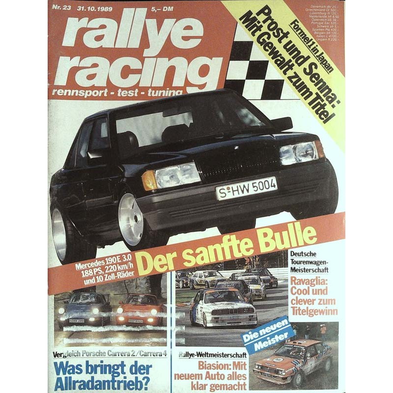 Rallye Racing Magazin 23 / 31 Oktober 1989 - Mercedes 190E