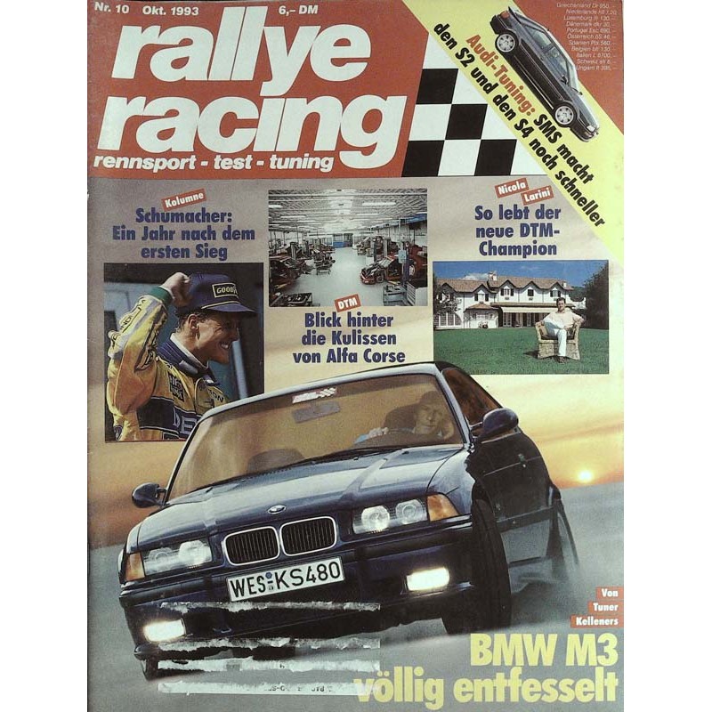 Rallye Racing Magazin 10 / Oktober 1993 - Kelleners BMW M3