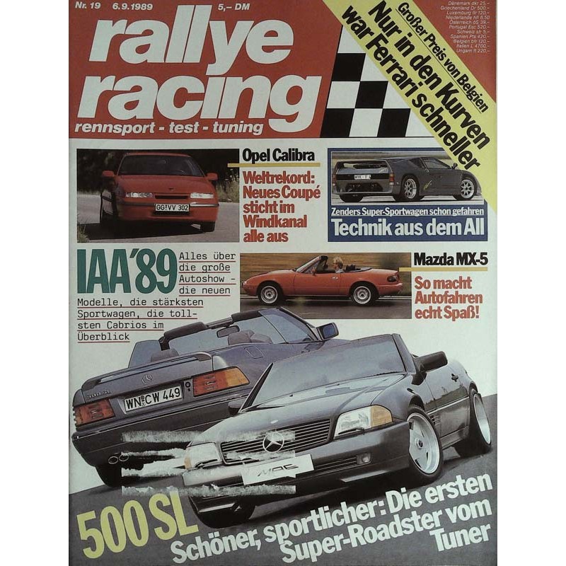 Rallye Racing Magazin 19 / 6 September 1989 - Mercedes 500 SL