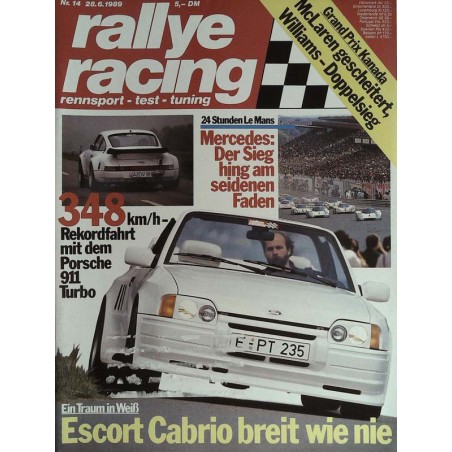 Rallye Racing Magazin 14 / 28 Juni 1989 - Ford Escort Cabrio