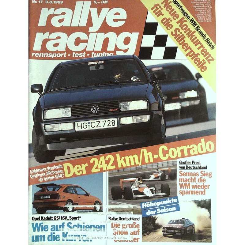 Rallye Racing Magazin 17 / 9 August 1989 - Der 242 km/h Corrado