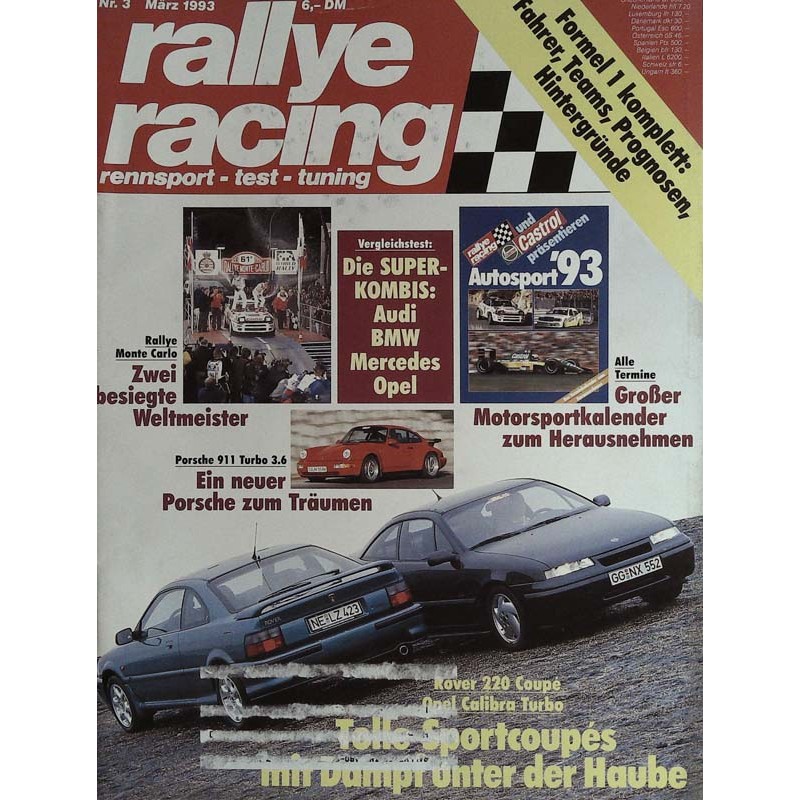 Rallye Racing Magazin 3 / März 1993 - Tolle Sportcoupes