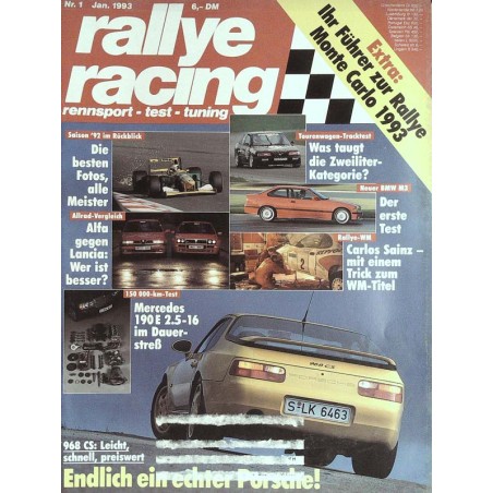 Rallye Racing Magazin 1 / Januar 1993 - Porsche 968 CS