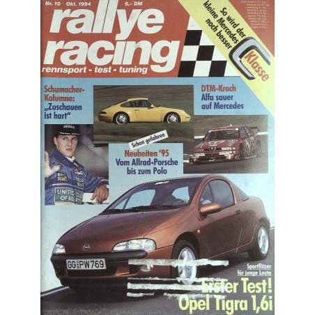 Rallye Racing Magazin 10 / Oktober 1994 - Opel Tigra 1,6i