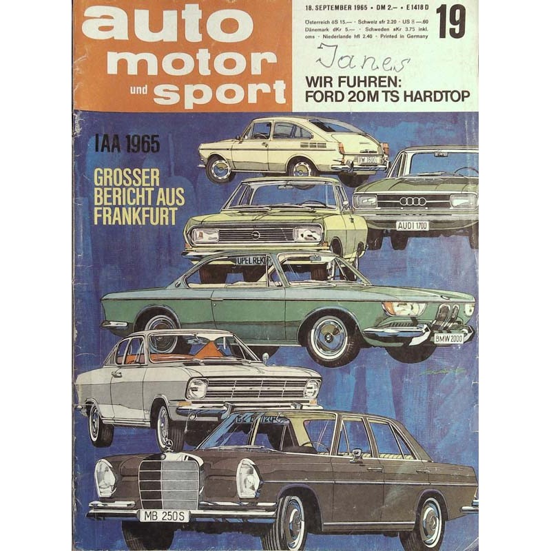 auto motor & sport Heft 19 / 18 September 1965 - IAA